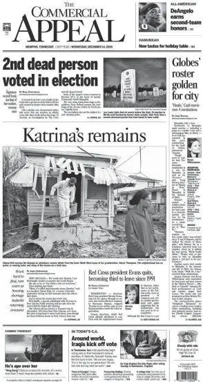  ?? THE COMMERCIAL APPEAL FILES ?? A historic front page from Dec. 14, 2005.