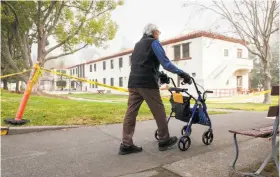  ?? Peter DaSilva / Special to The Chronicle ?? Veterans Home resident Chuck Marlotta, 93, says, “There is a quietness and a reverence” after the tragic violence.