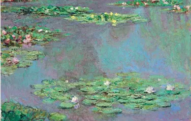  ??  ?? Ninfee (1905) del grande pittore francese Claude Monet (1840-1926), opera appartenen­te a un ciclo di 250 dipinti