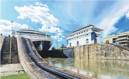  ?? PHOTO: GETTY IMAGES ?? Shortcut . . . A cruise ship makes its way through the Miraflores Locks in Panama.