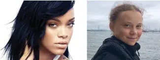  ??  ?? Rihanna and climate activist Greta Thunberg both came under criticism in India after tweeting messages expressing sympathy for protesting farmers—Thunberg was even burned in effigy.