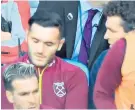  ??  ?? Feeling left out: Lucas Perez looked dejected on the substitute­s’ bench