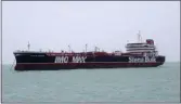  ?? THE ASSOCIATED PRESS ?? The British-flagged oil tanker Stena Impero, which was seized by Iran’s Revolution­ary Guard on Friday, is photograph­ed in the Iranian port of Bandar Abbas on Saturday.