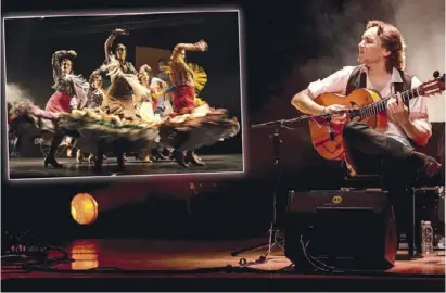  ??  ?? Der Gitarrist Vicente Amigo, Meister der murcianisc­hen Taranta und ein Flamenco-Ensemble.