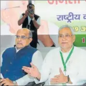  ?? AP DUBEY/HT ?? Bihar chief minister and JDU national president Nitish Kumar at the party’s national executive meeting in Patna on Saturday