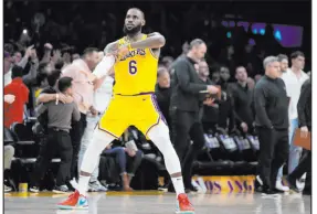  ?? Marcio Jose Sanchez The Associated Press ?? Lebron James and the Lakers were victorious in 10 of their final 12 and rallied in the play-in game to get the No. 7 seed.