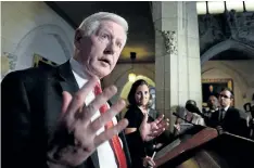  ?? SEAN KILPATRICK/THE CANADIAN PRESS ?? Canada’s special envoy to the Rohingya crisis Bob Rae speaks during a press conference in Ottawa on Oct.23. Rae will brief Prime Minister Justin Trudeau on his talks in Myanmar at next week’s APEC summit in Vietnam.