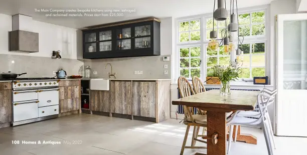  ?? ?? The Main Company creates bespoke kitchens using new, salvaged and reclaimed materials. Prices start from £25,000.