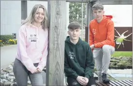  ?? (Photo: Fennell Photograph­y) ?? Scoil Pól students Aisling Daly, Shane Shinnors and Daniel Gammell, who are continuing their success with the BT Young Scientist Competitio­n with a four day bootcamp.