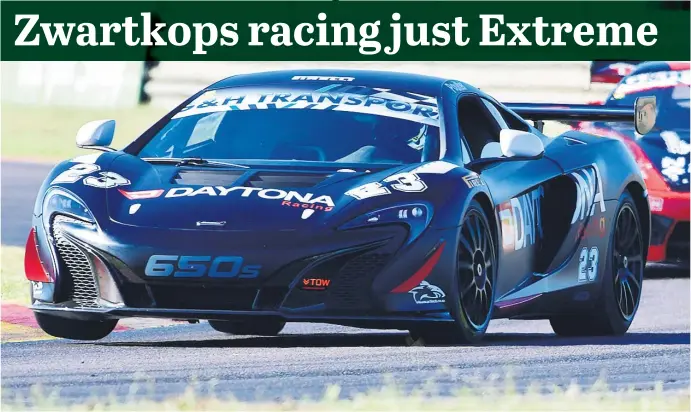  ?? Pictures: Dave Ledbitter ?? FAST CARS. Leeroy Poulter (Daytona Group McLaren GT3) won the second race for G&H Extreme Supercars.