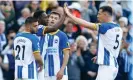  ?? ?? Danny Welbeck is congratula­ted by his teammates after scoring Brighton’s fourth goal of a 6-0 win. Photograph: Peter Cziborra/Action Images/Reuters