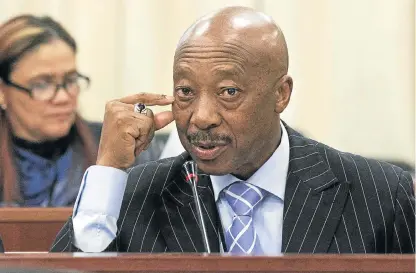  ?? /Trevor Samson ?? Question time: South African Revenue Service (SARS) commission­er Tom Moyane told Parliament’s standing committee on finance he was not sure there had been a tax offence relating to reinstated SARS executive Jonas Makwakwa.