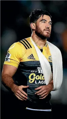  ??  ?? Nehe Milner-Skudder, who injured his left shoulder during the Hurricanes’ roundthree match against the Blues this year, made eight test appearance­s for the All Blacks in his debut season in 2015.