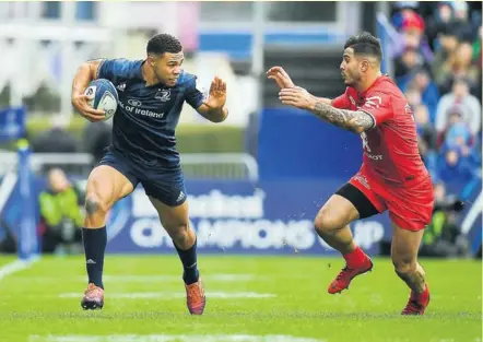  ?? Photo IS ?? S’il s’est accroché en défense à l’image de Sofiane Guitoune, le Stade toulousain n’a pas réussi à rivaliser avec le Leinster d’Adam Byrne.