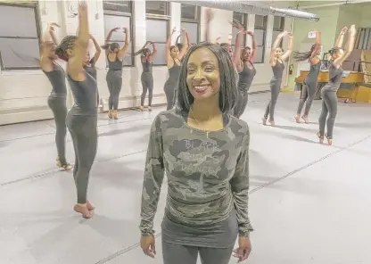  ?? TYLER PASCIAK LARIVIERE/SUN-TIMES PHOTOS ?? Erin Barnett, founder and director of the Black Girls Dance Ensemble, leads the company in rehearsals for its holiday production of “Mary, A Holiday Dansical.”