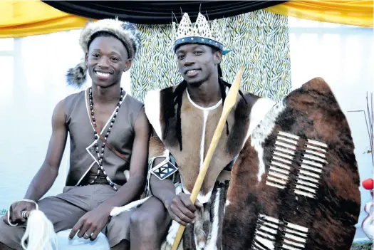  ?? ?? Tshepo Modisane (left) and Thobajobe Sithole made history on 6 April 2013 when theirs was the first gay African traditiona­l wedding ceremony, uniting Tswana and Zulu cultures. They got married at the Siva Sungum Hall in Kwadukuza. Photo: Alex Nkosi/daily Sun/gallo Images