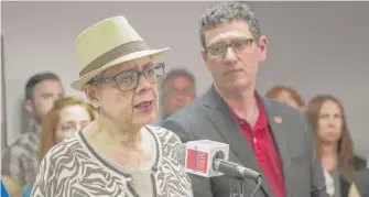  ?? | RICH HEIN/ SUN- TIMES ?? Chicago Teachers Union President Karen Lewis and Vice President Jesse Sharkey at a press conference in August.