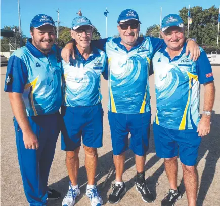  ?? Picture: ROBBIE ALLAN ?? Tweed Heads’ Champion of Club Champion Fours title winners Kurt Brown, Max Jaffray, Kelvin Kerkow and Wayne Turley.