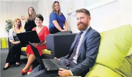  ??  ?? NTfW apprentice­ships team (from left) Sam Cutlan, Andrea Sammon, Joanne O’Keefe, Catherine Morris and Rhys Daniels