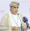  ?? — AFP ?? Dr Mohammed bin Hamad al Rumhy, Minister of Oil and Gas, addresses an oil and gas conference in Kuwait City on Monday.