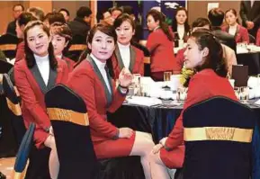  ?? AFP PIC ?? North Korean cheerleade­rs attending a welcome banquet at the Inje Speedium Hotel and Resort in Inje.