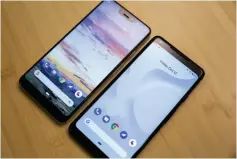  ??  ?? With the Pixel 3 XL (left), Google has added more than a quarterinc­h of screen in the same body as the Pixel 2 XL.