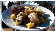  ??  ?? DOLOMITES DELICACY: The pancake-like kaiserschm­arrn served in the mountains