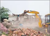  ?? SOURCED ?? A slum being demolished during a previous demolition drive in Faridabad’s Khori Gaon village.