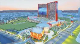  ?? Resorts World Las Vegas ?? The Resorts World Las Vegas megaresort, shown in this rendering, will feature two towers, each of which will have an LED display on its exterior.