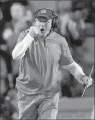  ?? Arkansas Democrat-Gazette/STEPHEN B. THORTON ?? Auburn Coach Gus Malzahn has led the Tigers to four consecutiv­e victories after starting the season 1-2, and Auburn is ranked 15th heading into Saturday’s game against Mississipp­i.