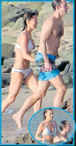  ??  ?? SEA TIME: Pippa and husband James take a dip