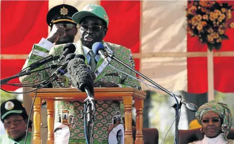  ?? Picture: REUTERS ?? SOUND AND FURY: Zimbabwean President Robert Mugabe at the launch of his ruling Zanu-PF party's election manifesto in Harare on Friday