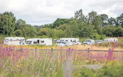  ?? Picture: Kim Cessford. ?? Caravans arrived at the industrial estate on Arran Road in North Muirton earlier this week.