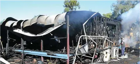  ??  ?? DESTROYED: A farmhouse near the old Dalby dump on Dalby-Jandowae Rd was destroyed by a fire, believed to have started in the laundry.