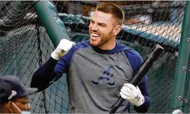  ?? PHOTOS BY CURTIS COMPTON/ AJC 2020 ?? Braves fifirst baseman and National League MVP Freddie Freeman has one more accolade to add to his pile for 2020 after he was named Wednesday to the All- MLB fifirst team.