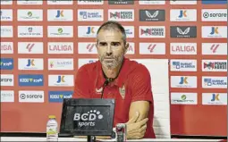  ?? FOTO: EFE ?? Gaizka Garitano durante una rueda de prensa del Almería