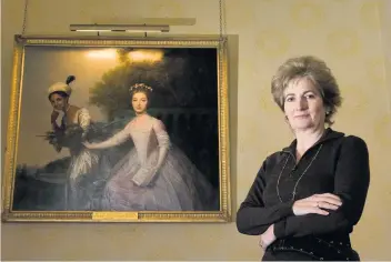  ??  ?? Iconic Lady Stormont with the portrait of Dido Belle at Scone Palace