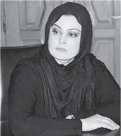  ??  ?? ‘We must remove fundamenta­lism from Afghanista­n,’ says Noor Zia Atmar, who as a young MP helped push through legislatio­n banning acts of violence against women but now lives in a women’s shelter. ‘The world should remember, the fire from here might not...