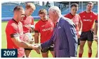  ?? ?? 2019
WELSH PRIDE: The Prince of Wales shakes hands with Gareth Davies ahead of Wales’s semi-final match in the Rugby World Cup in Japan. Charles has been Honorary Patron of the Llandovery Rugby Football club since 2009 and Patron of The London Welsh Rugby Football Club since 1985.