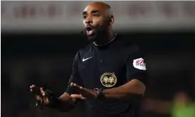  ?? ?? Sam Allison will on Boxing Day become the first Black Premier League referee since Uriah Rennie, who retired in 2008. Photograph: Adam Davy/PA