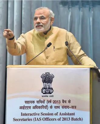  ??  ?? PRIME MINISTER NARENDRA MODI addressing young IAS officers in New Delhi. A file picture.