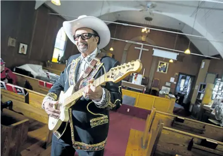  ?? JULIE JOCSAK/ STANDARD STAFF ?? John (T Bone) Little at the BME Church in Niagara Falls. He will be playing a concert to raise money for the church — which needs extensive repairs — this Sunday.