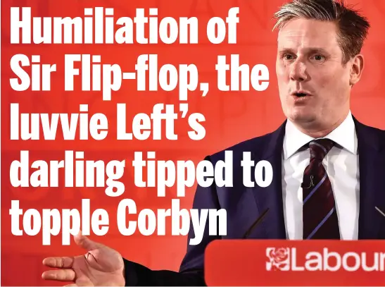  ??  ?? Weak and flounderin­g: Sir Keir Starmer yesterday