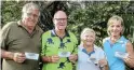  ?? Pictures: SUPPLIED ?? VINE PERFORMANC­E: Denny Richardson and his team of Peter May, Louise Fleming, and Ann Gilfillan, who all went home with generous vouchers sponsored by The Grapevine.