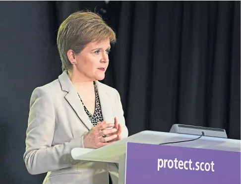  ??  ?? TRAGEDY: First Minister Nicola Sturgeon emphasised that each person who died from the virus was “irreplacea­ble”.