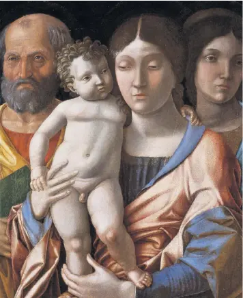  ??  ?? The Holy Family with a Saint by Andrea Mantegna, one of the 17 paintings stolen in the raid on the Castelvecc­hio last year