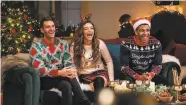  ?? HBO Max ?? Garrett Marcantel, Faith Fernandez and Chad Savage in “12 Dates of Christmas.”
