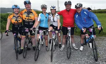  ??  ?? Fenit cyclists Rosarie Quilter, John Quilter, Celine Ryle, Dolores Parker, Sean Parker and Steve Clarkson.