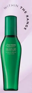  ??  ?? Shiseido Profession­al
The Hair Care Fuente Forte Toning
Serum, RM147 Nourish the scalp as you combat dryness and itchiness through an additional boost of moisture. Use about 20 pumps to cover the entire scalp and massage thoroughly into towel
dried...