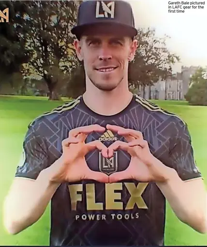  ?? ?? Gareth Bale pictured in LAFC gear for the first time